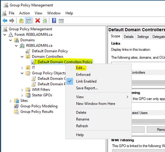 enable group policy management