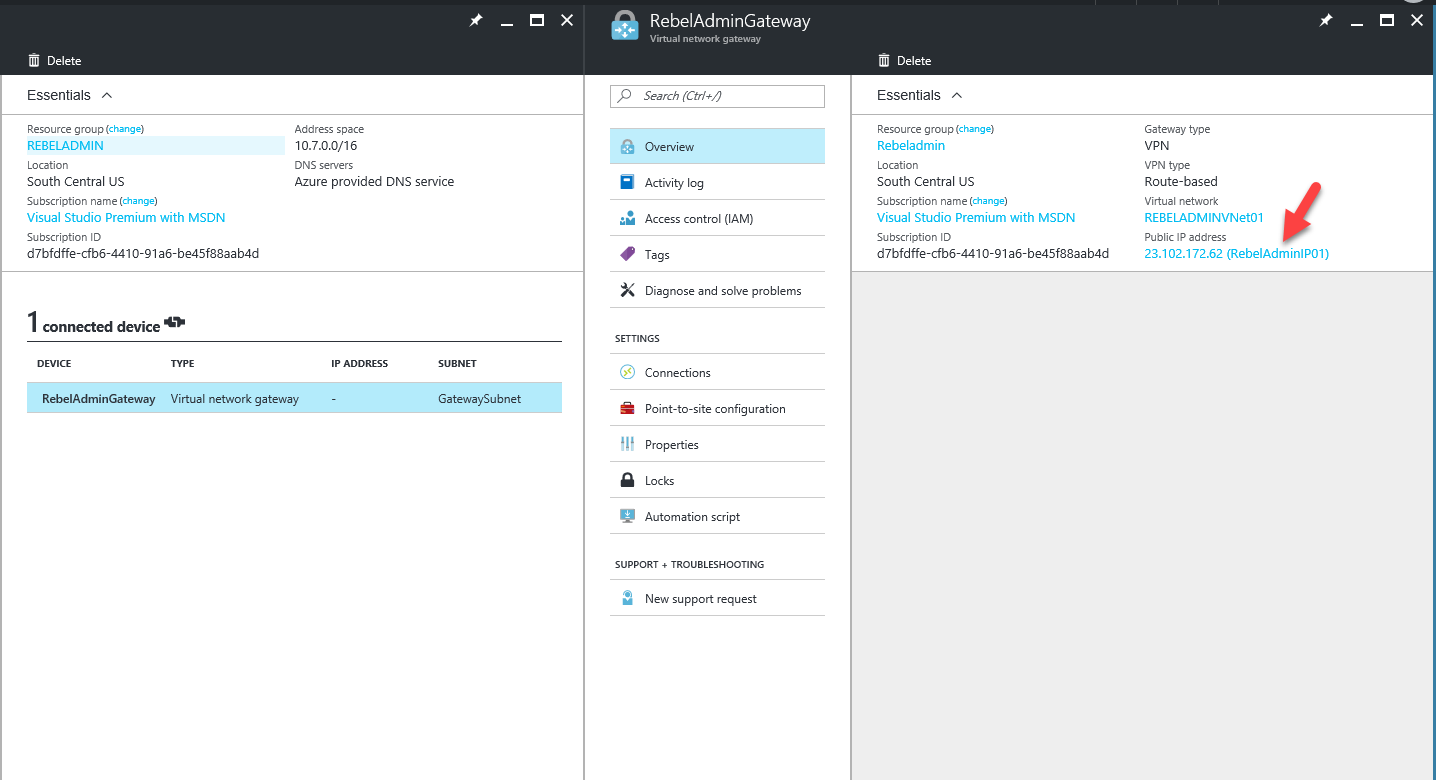 Step-By-Step: Configuring a site-to-site VPN Gateway between Azure and