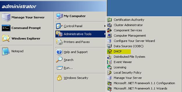 stappen voor dhcp-serverontwerp in windows server 2003