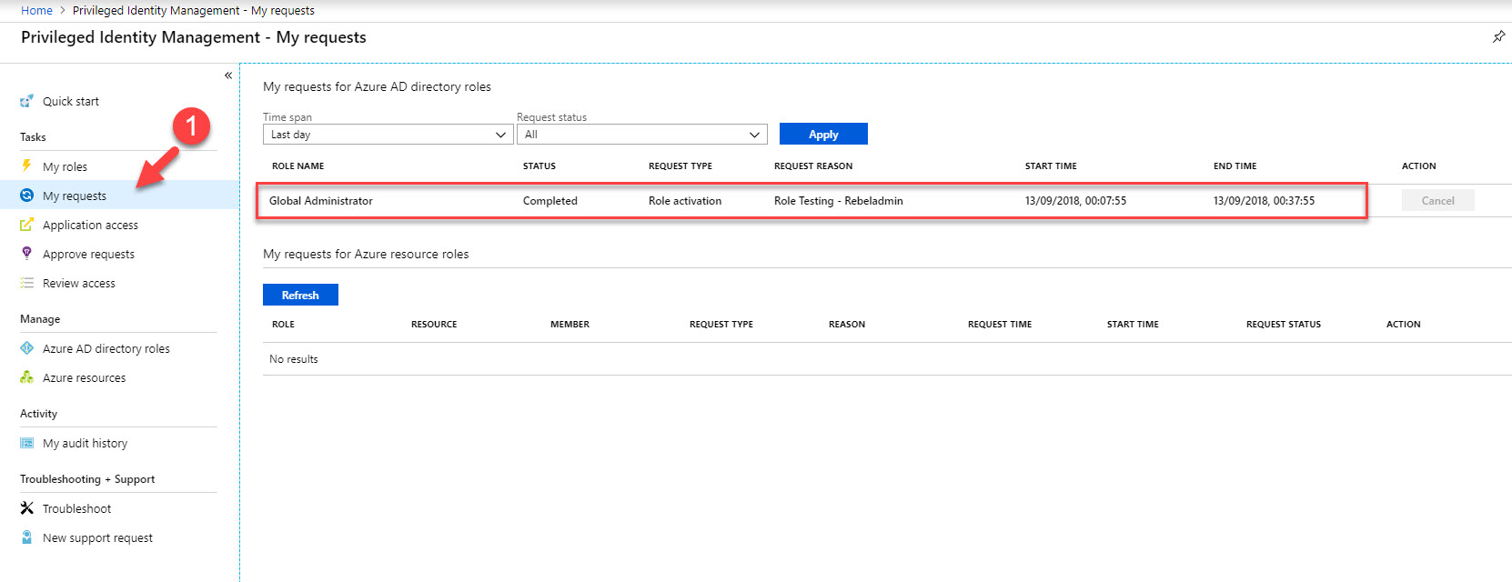 temporary role assignment azure