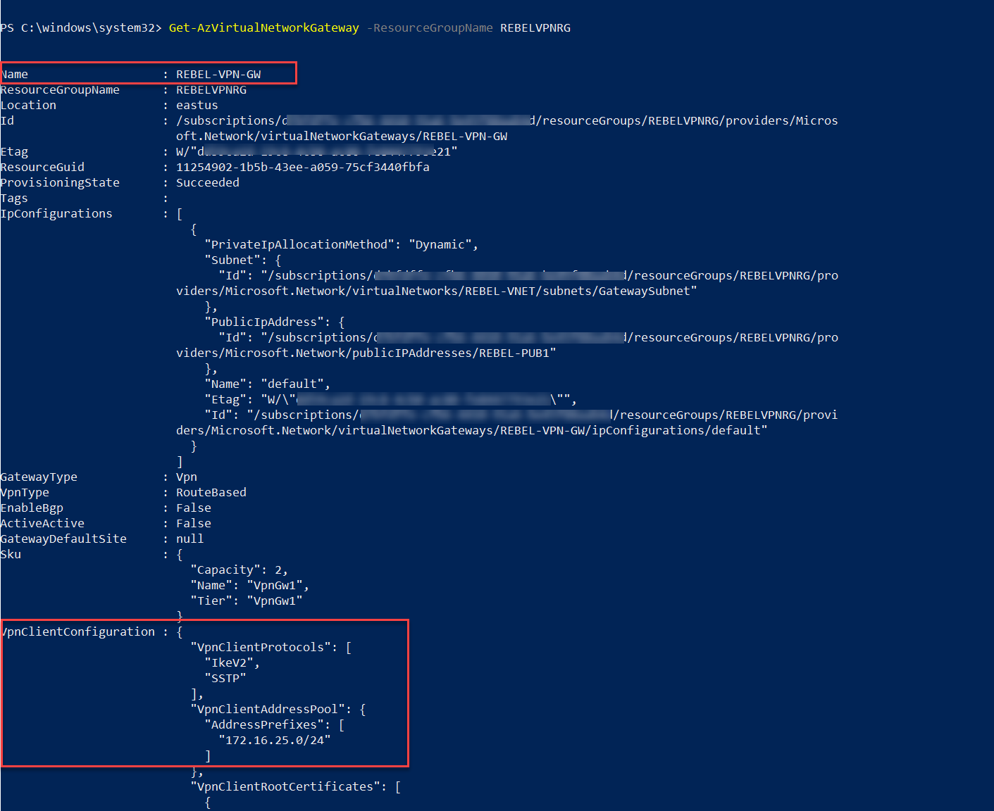 azure point to site vpn ios