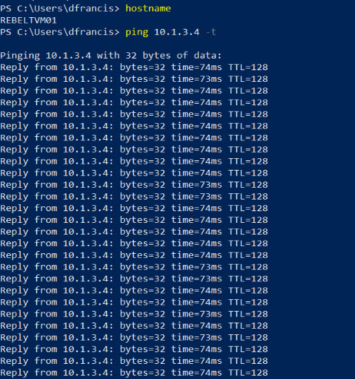 PING Test 03 from Azure VM