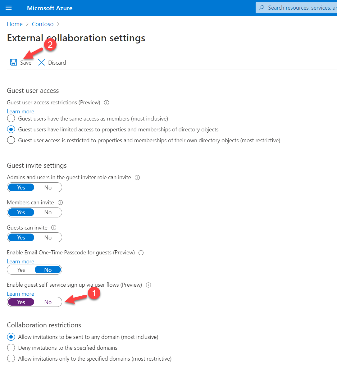 Enable guest self-service sign up via user flows