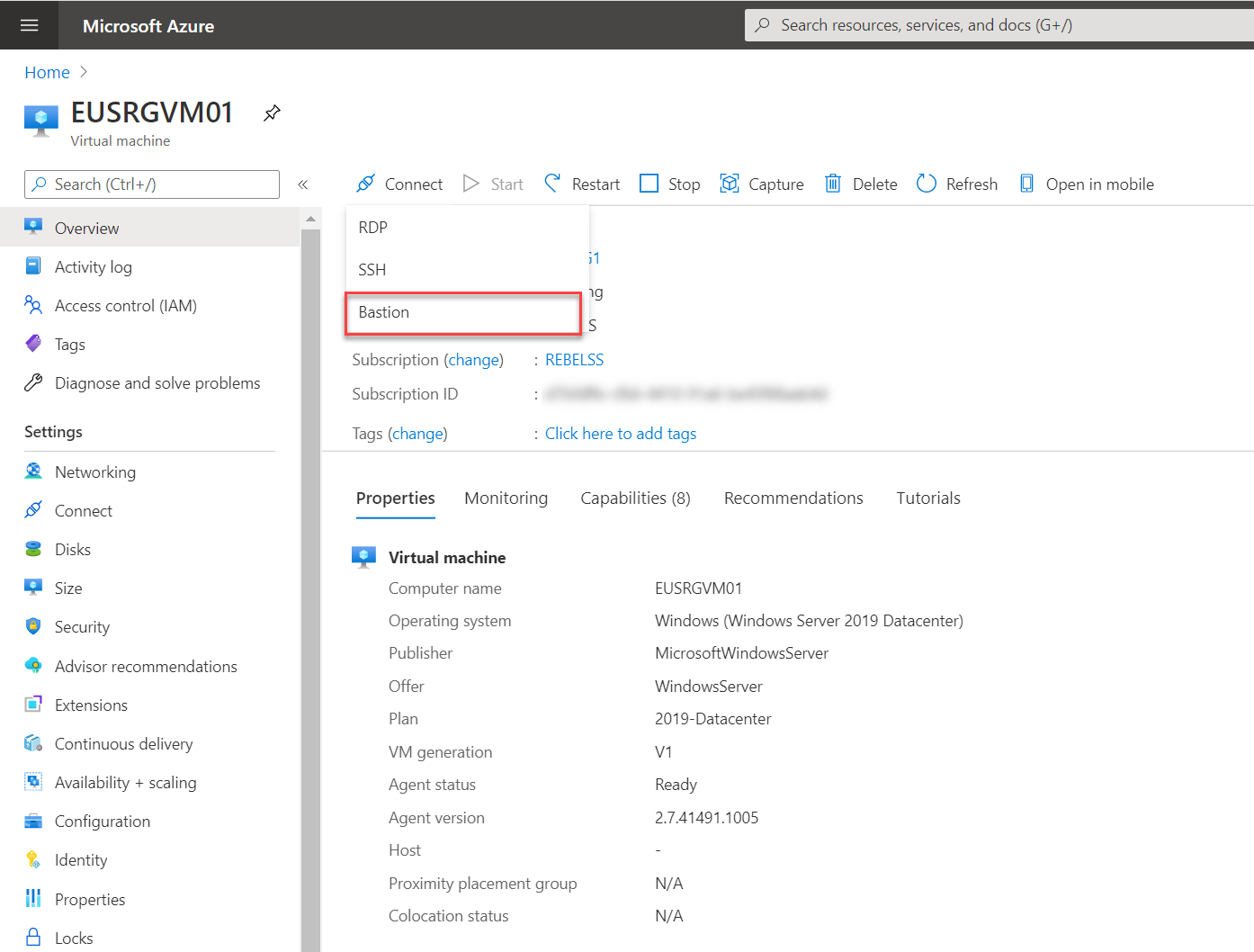 Azure Bastion Access from VM