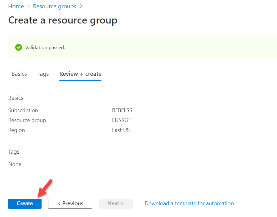 Validate Azure Resource Group Configuration
