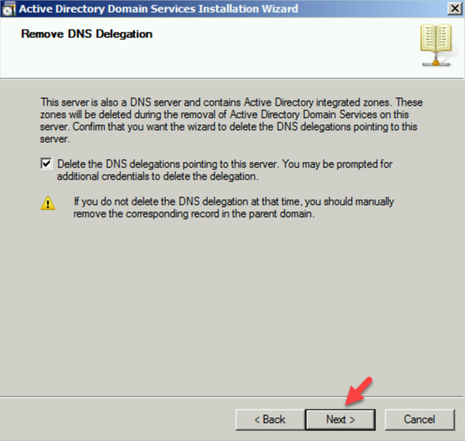 Remove DNS delegation
