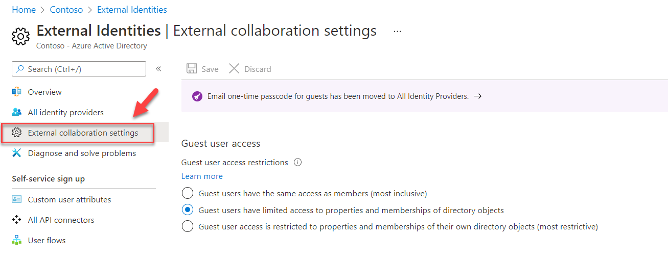 Azure Ad external collaboration settings