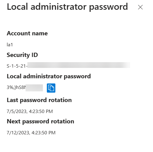 updated local password