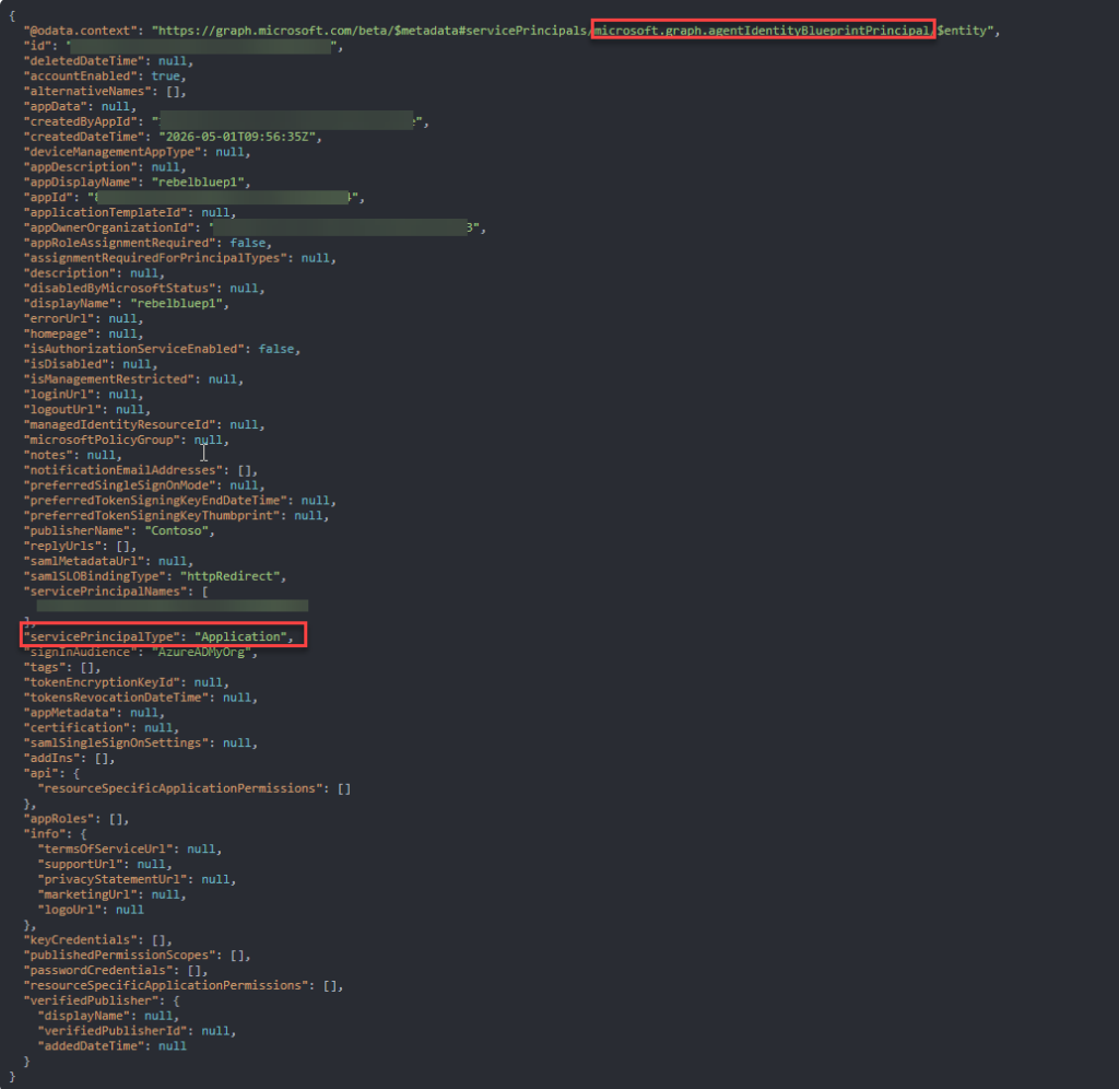 Microsoft Entra Agent ID blueprint attributes