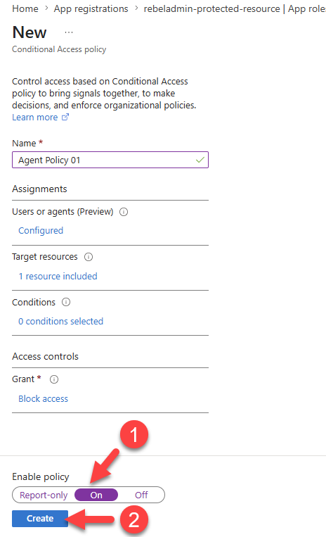 conditional access policy - create policy